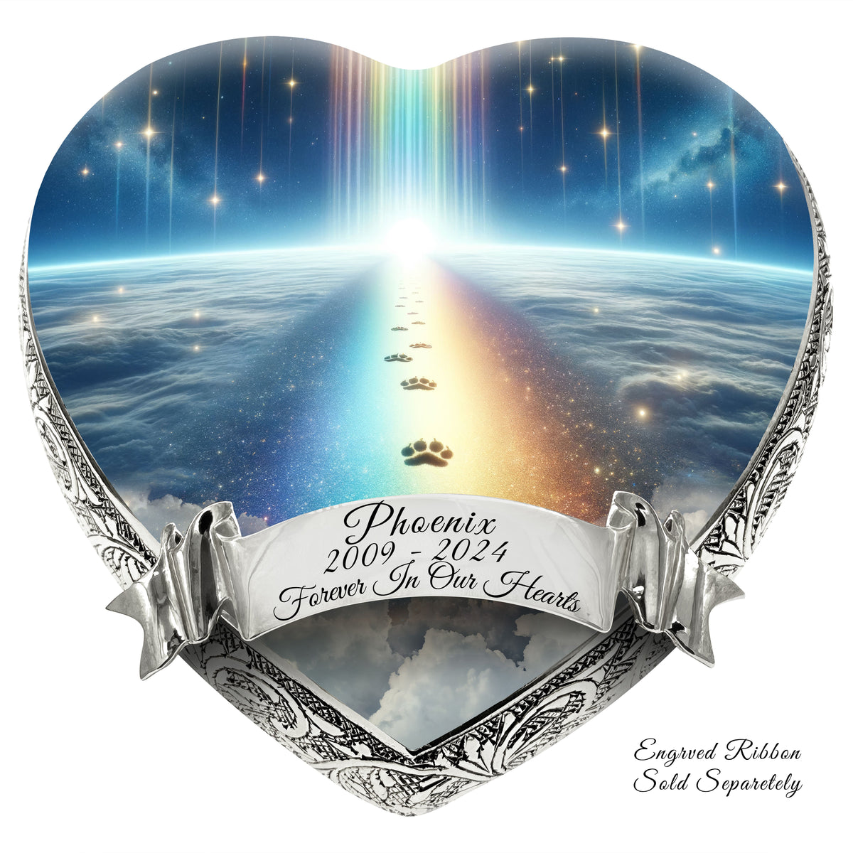 Eternal Elegance Dog Urns Rainbow Crossing Paw Prints Dog Urn