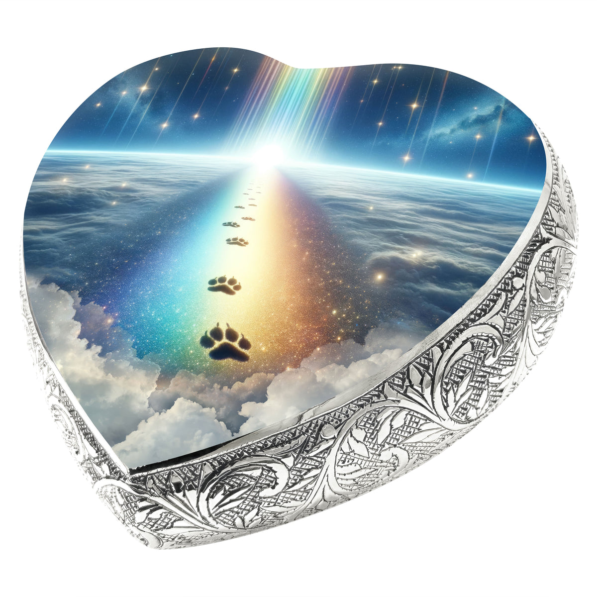 Eternal Elegance Dog Urns Rainbow Crossing Paw Prints Dog Urn