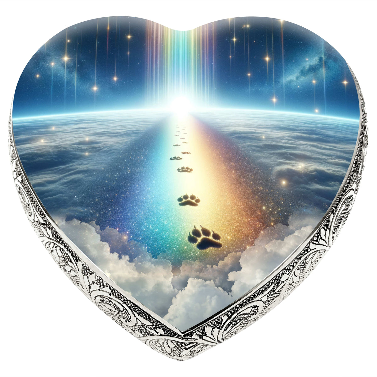 Eternal Elegance Dog Urns Rainbow Crossing Paw Prints Dog Urn