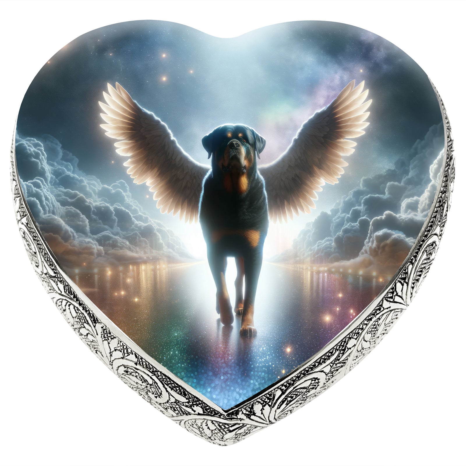 Eternal Elegance Dog Urns Rottweiler - Rainbow Crossing Dog Urn