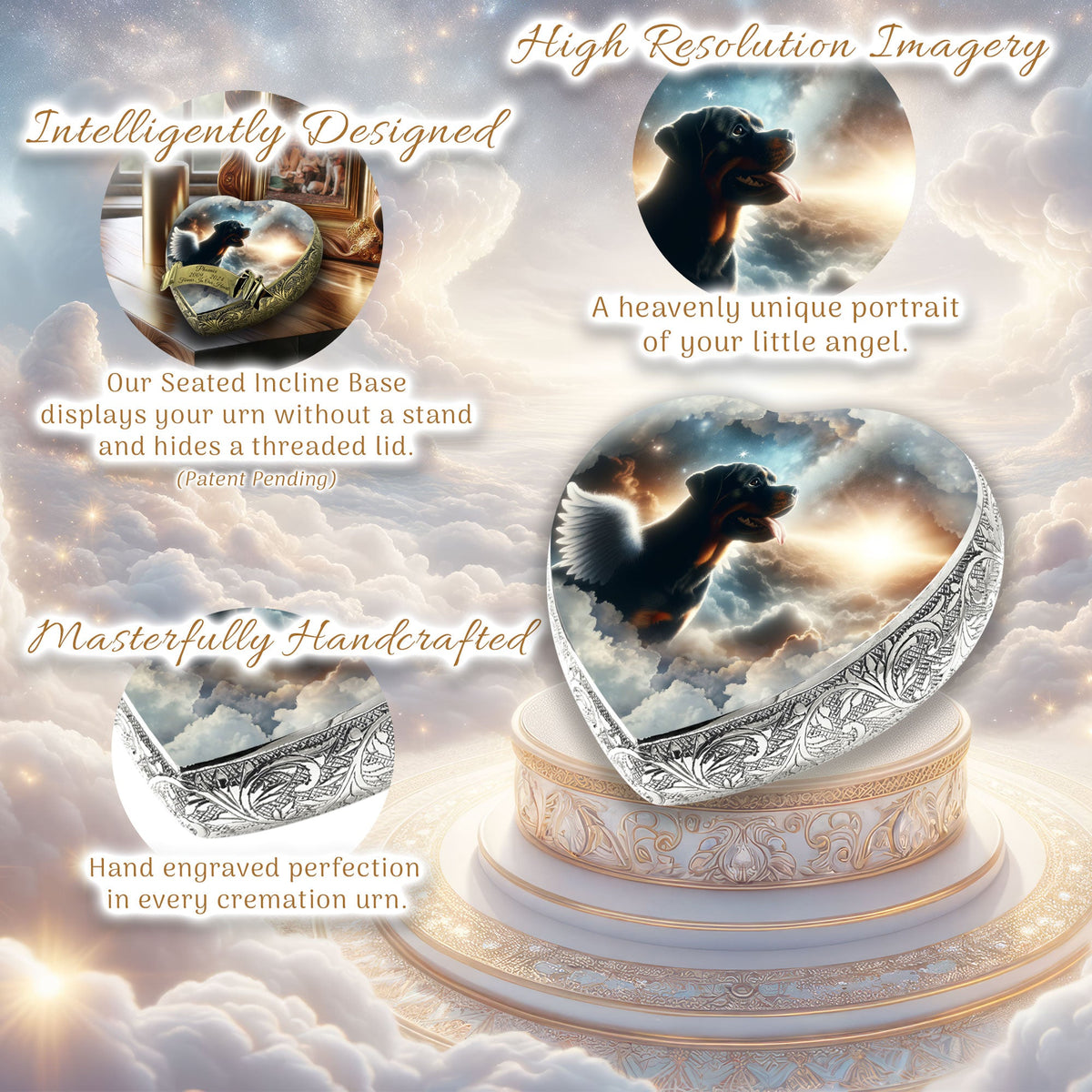 Eternal Elegance Dog Urns Rottweiler - Supernova Swirl Dog Urn