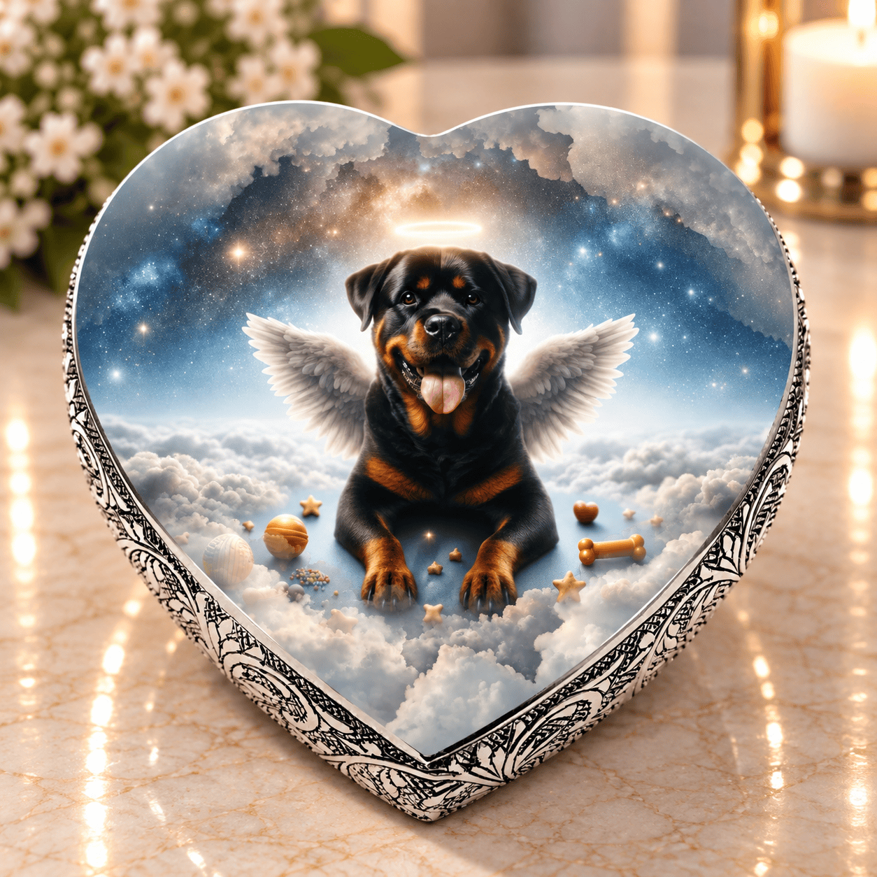 Eternal Elegance Dog Urns Rottweiler Urn - Dog Urn - Galaxy Glaze Urn for Dog Ashes