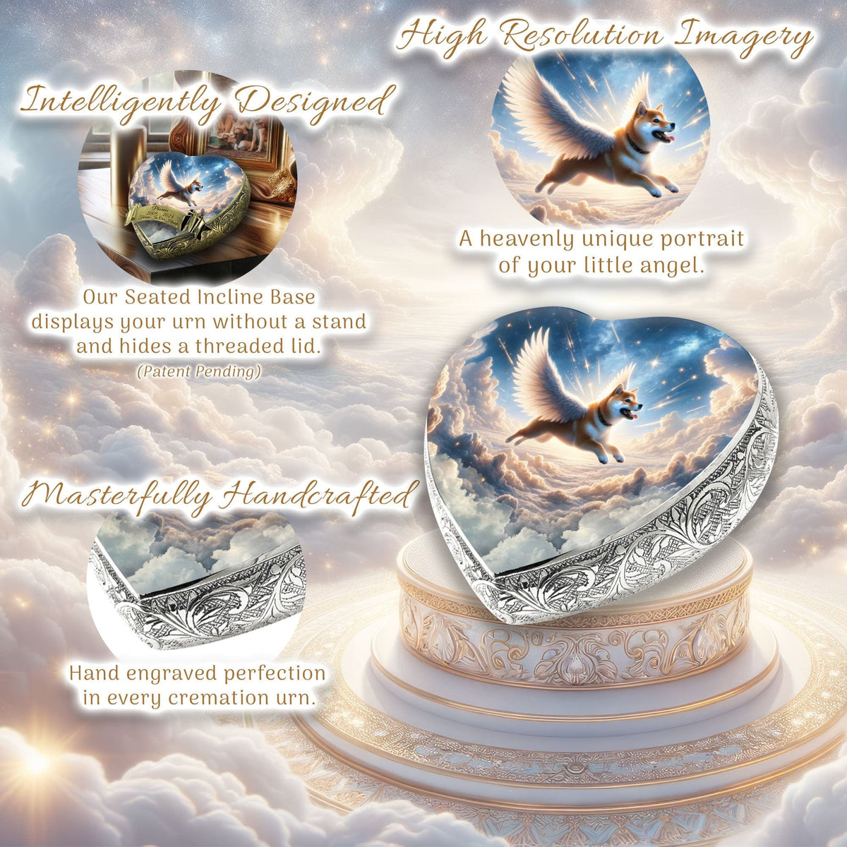 Eternal Elegance Dog Urns Shiba Inu - Astral Mist Dog Urn