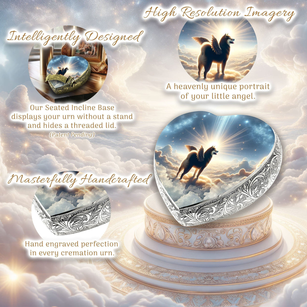 Eternal Elegance Dog Urns Shiba Inu - Divine Aura Dog Urn