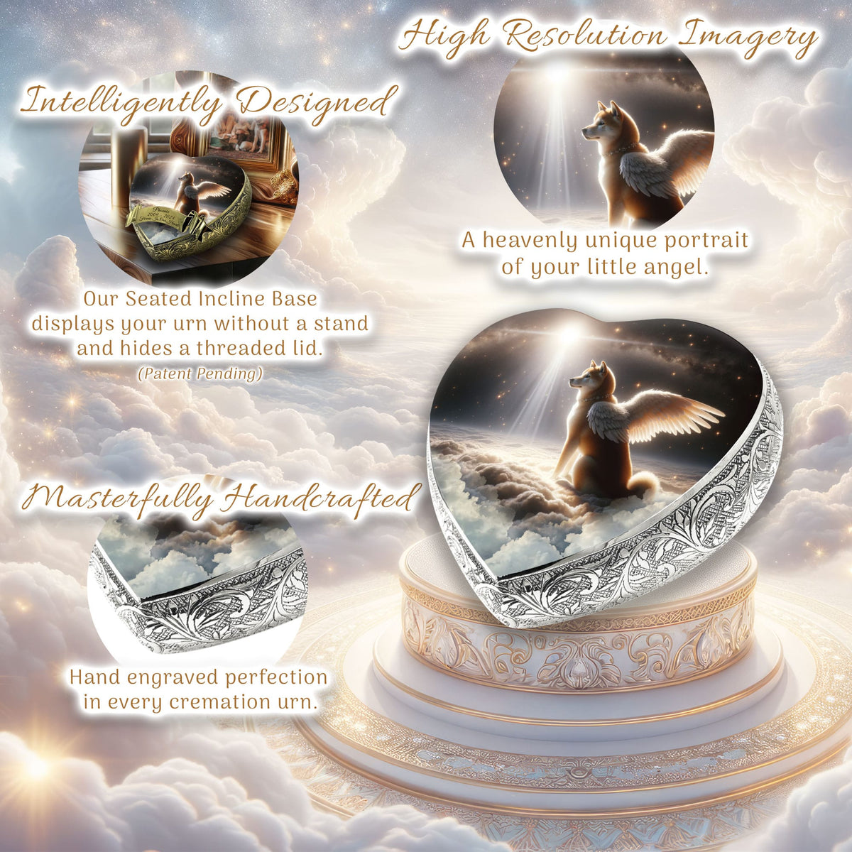 Eternal Elegance Dog Urns Shiba Inu Dog Urn - Divine Aura Urn for Dog Ashes