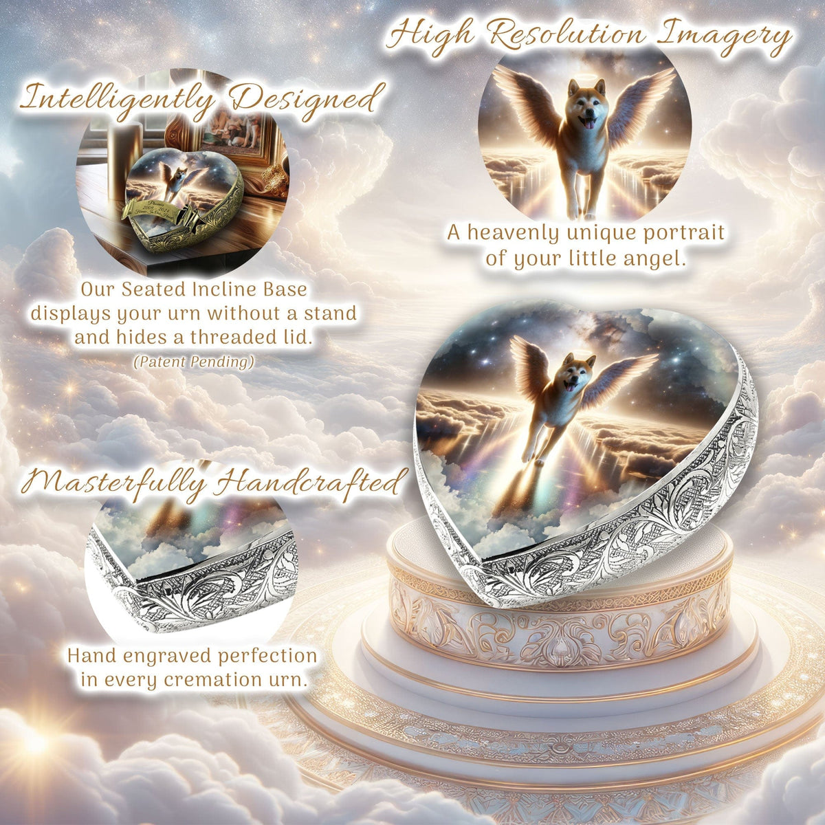 Eternal Elegance Dog Urns Shiba Inu - Rainbow Bridge Dog Urn