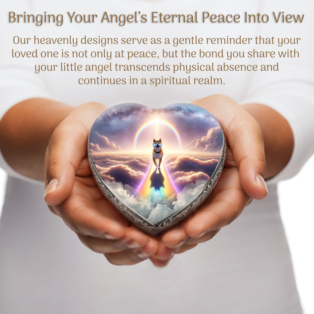 Eternal Elegance Dog Urns Shiba Inu - Rainbow Crossing Dog Urn