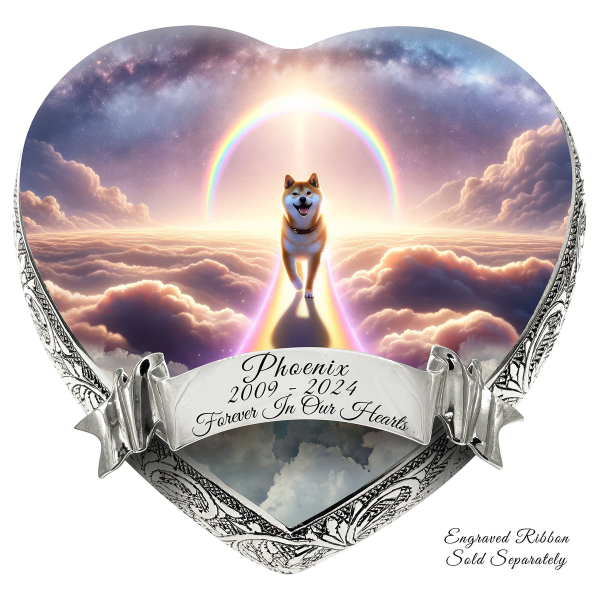 Eternal Elegance Dog Urns Shiba Inu - Rainbow Crossing Dog Urn