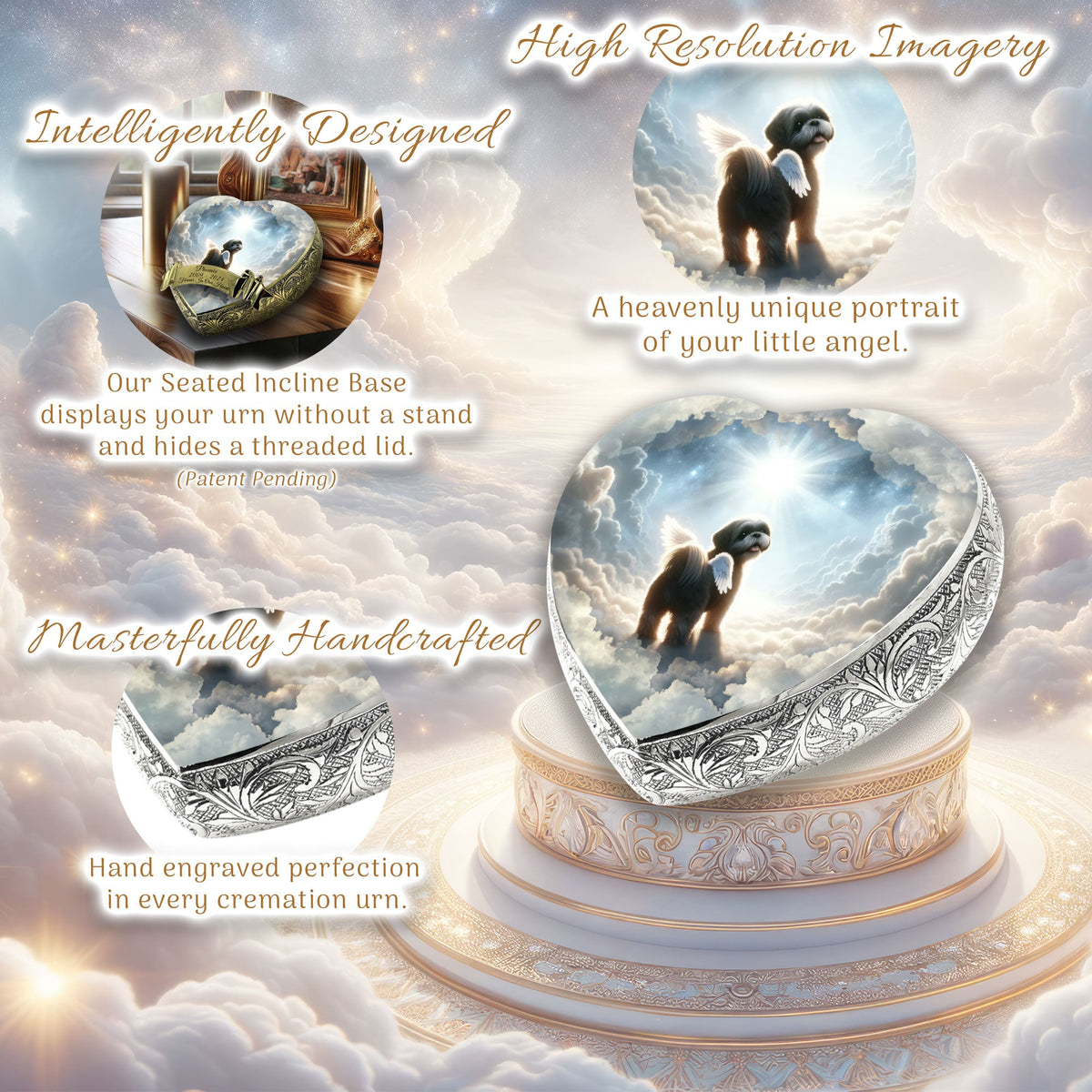 Eternal Elegance Dog Urns Shih Tzu - Astral Mist Dog Urn