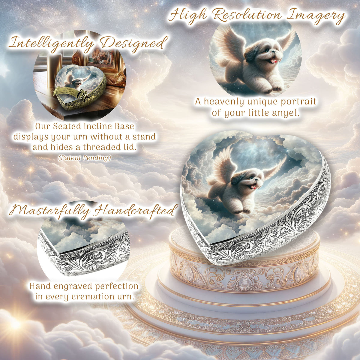 Eternal Elegance Dog Urns Shih Tzu - Cosmic Dawn Dog Urn