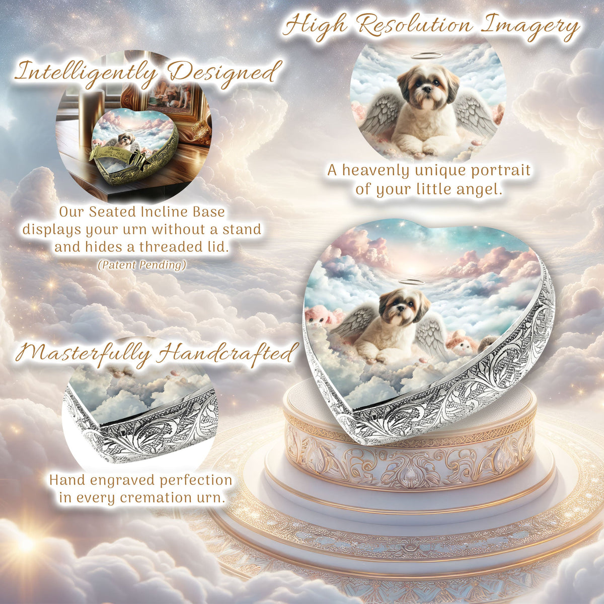 Eternal Elegance Dog Urns Shih Tzu - Galaxy Glitter Dog Urn