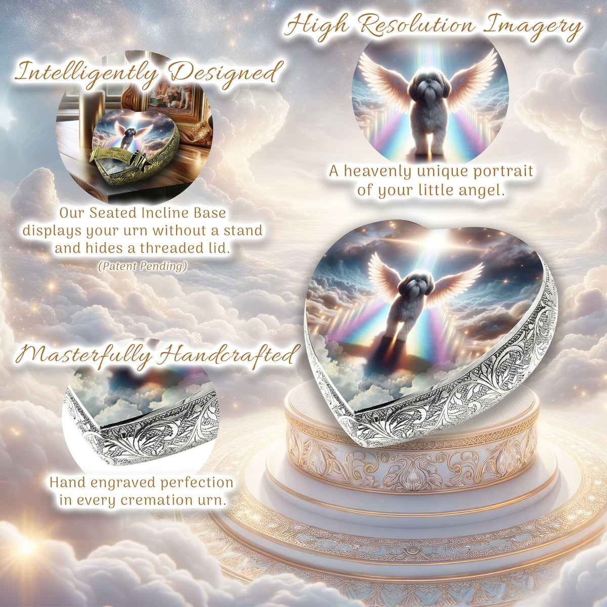 Eternal Elegance Dog Urns Shih Tzu - Rainbow Bridge Dog Urn