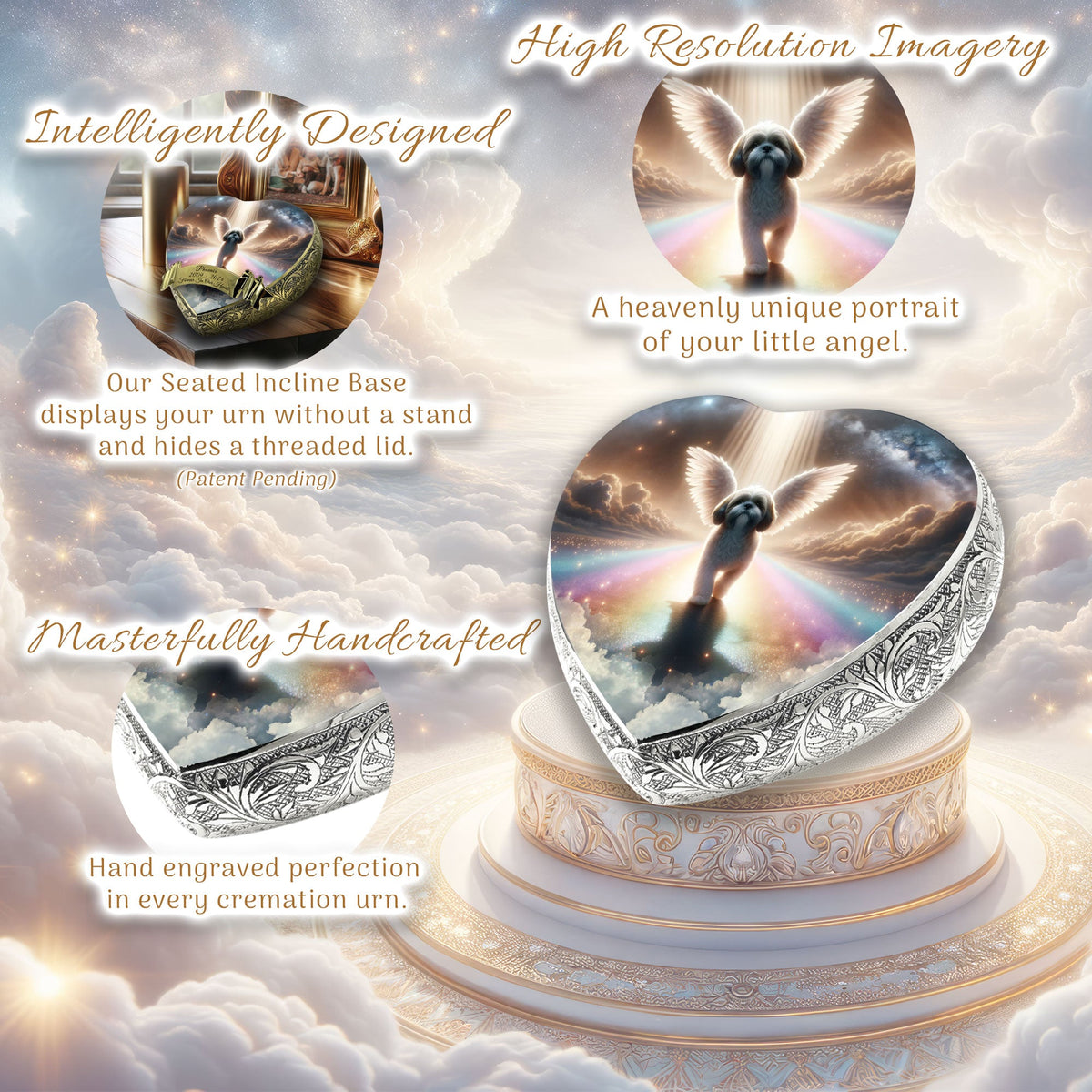 Eternal Elegance Dog Urns Shih Tzu - Rainbow Crossing Dog Urn