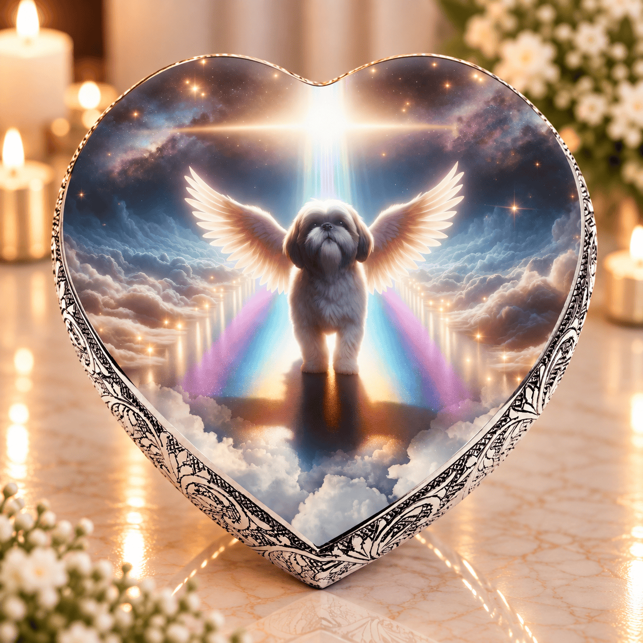 Eternal Elegance Dog Urns Shih Tzu Urn - Dog Urn - Rainbow Bridge Urn for Dog Ashes