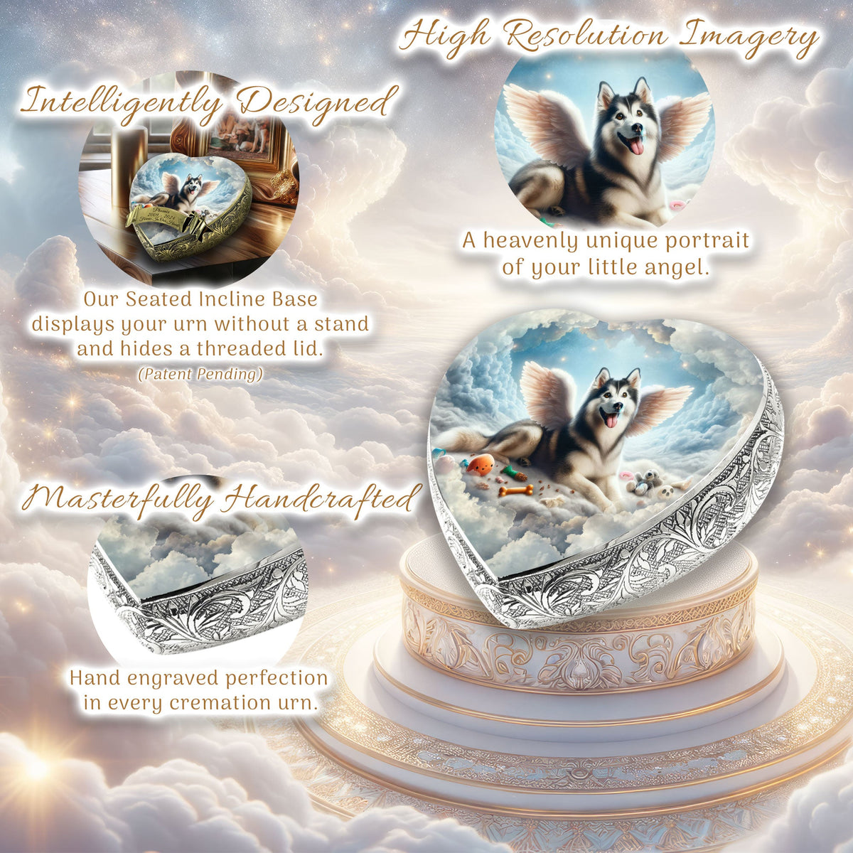 Eternal Elegance Dog Urns Siberian Husky - Celestial Dreamscape Dog Urn