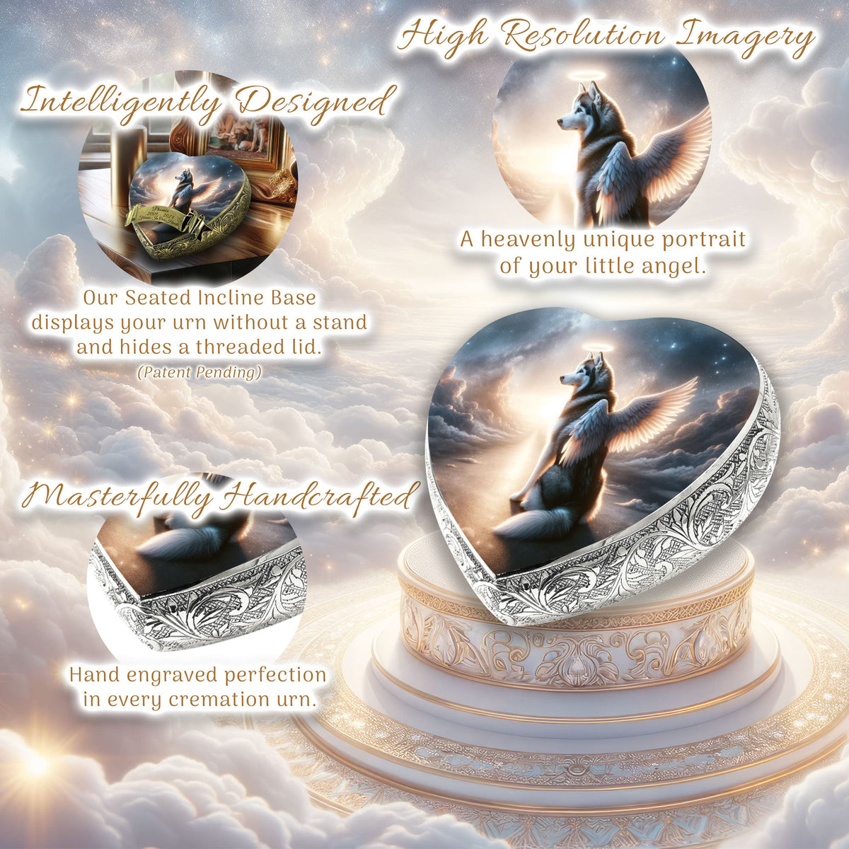 Eternal Elegance Dog Urns Siberian Husky - Divine Panorama Dog Urn