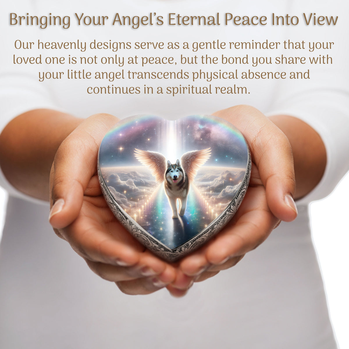 Eternal Elegance Dog Urns Siberian Husky - Rainbow Crossing Dog Urn