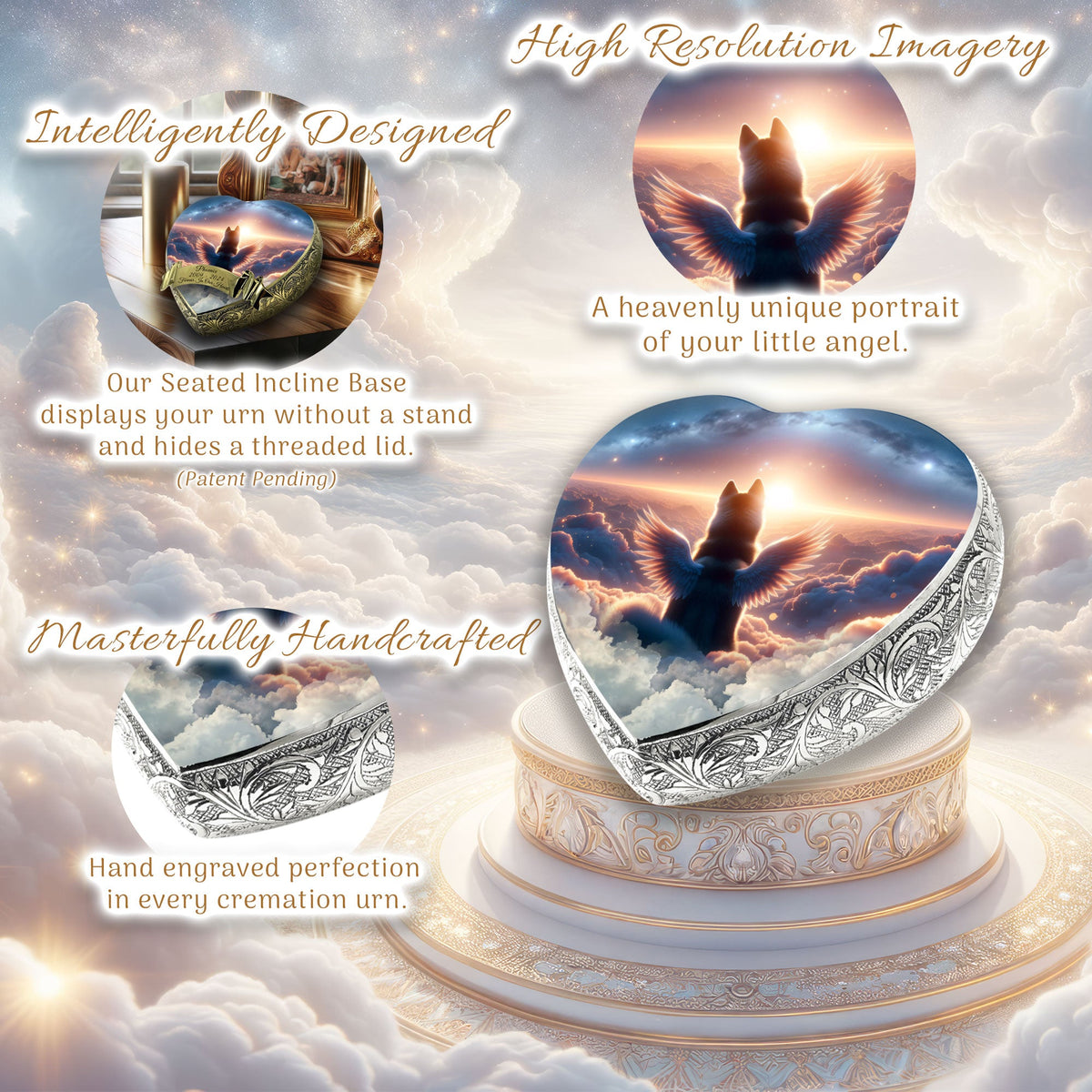 Eternal Elegance Dog Urns Siberian Husky - Seraphic Horizon Dog Urn