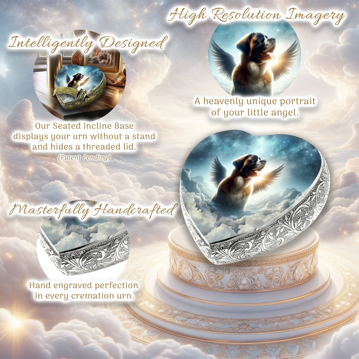 Eternal Elegance Dog Urns St Bernard - Twilight Haze Dog Urn