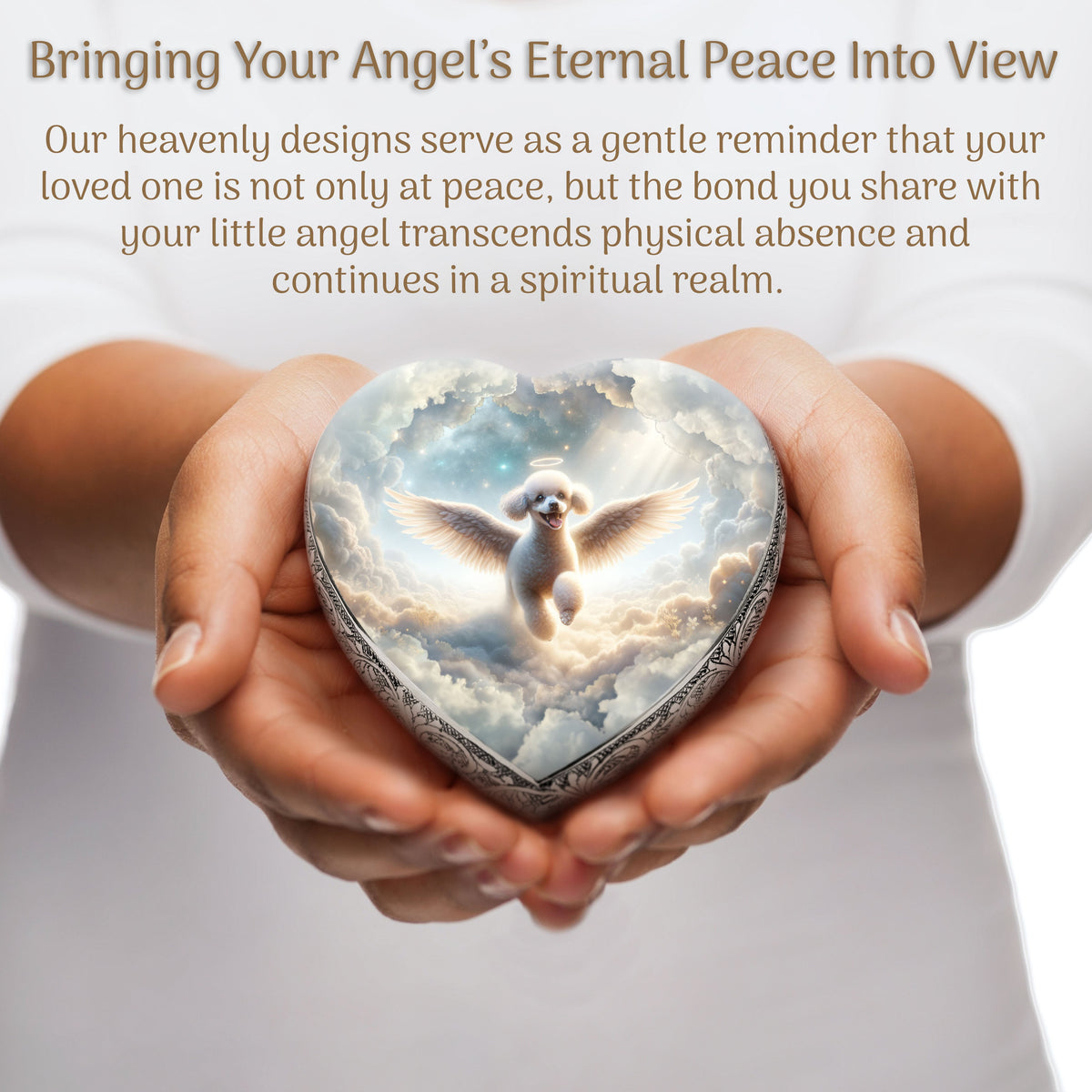 Eternal Elegance Dog Urns White Mini Poodle - Celestial Canvas Dog Urn