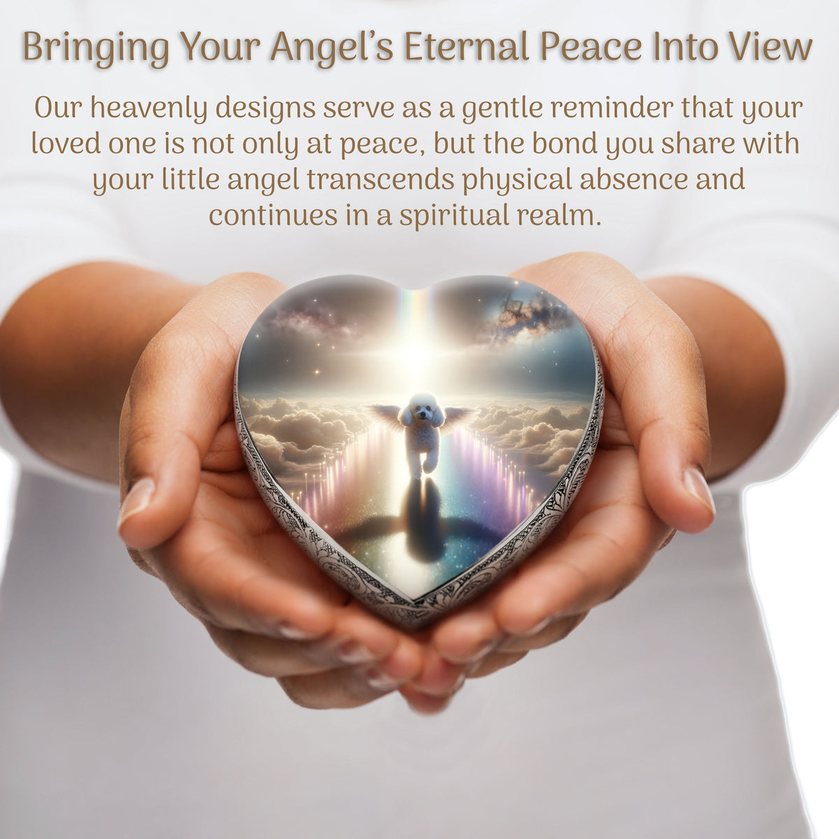 Eternal Elegance Dog Urns White Mini Poodle - Rainbow Arc Dog Urn