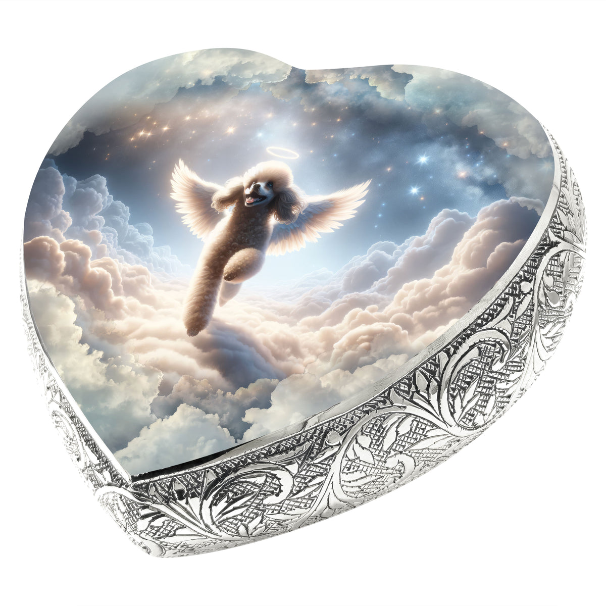 Eternal Elegance Dog Urns White Mini Poodle - Stellar Silk Dog Urn