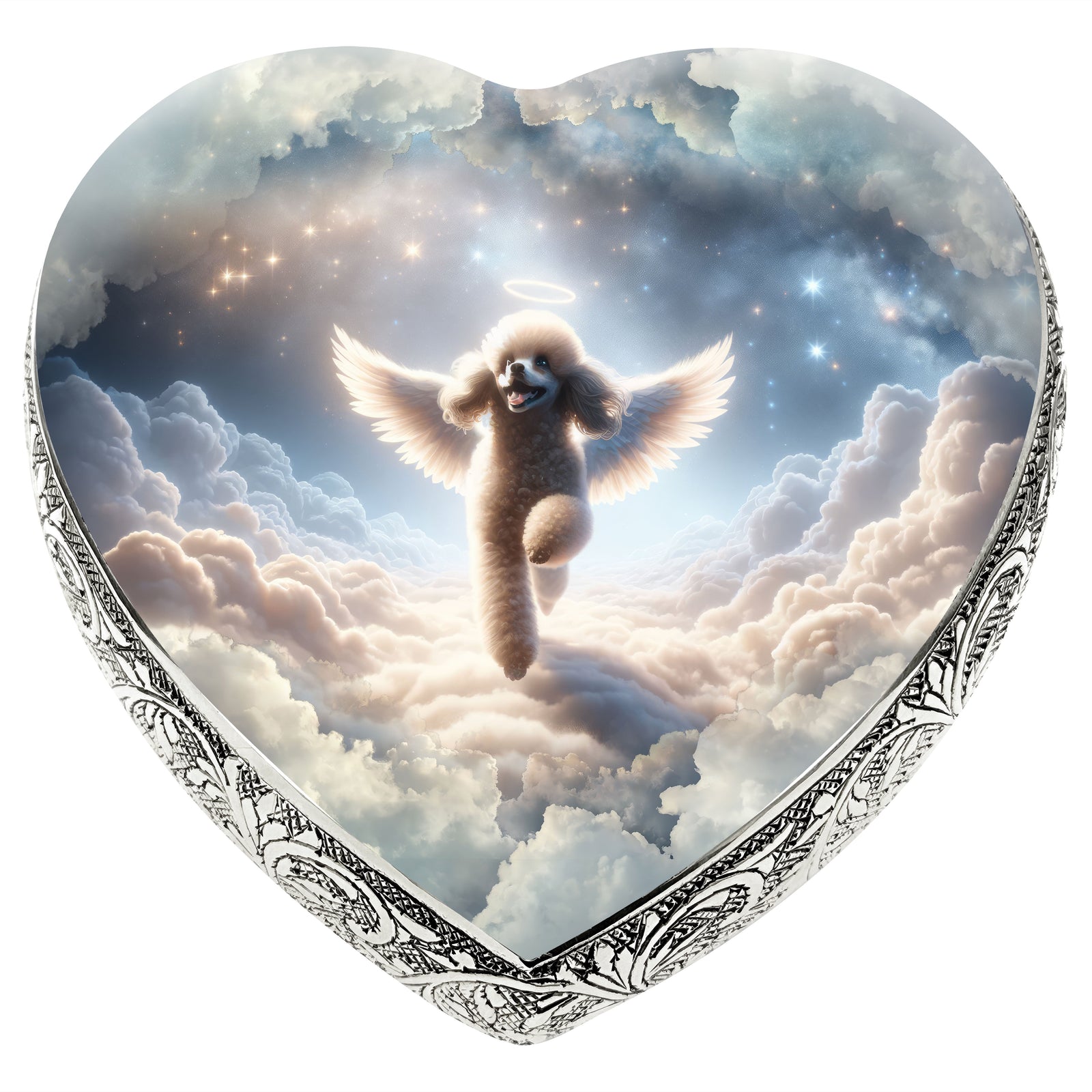 Eternal Elegance Dog Urns White Mini Poodle - Stellar Silk Dog Urn