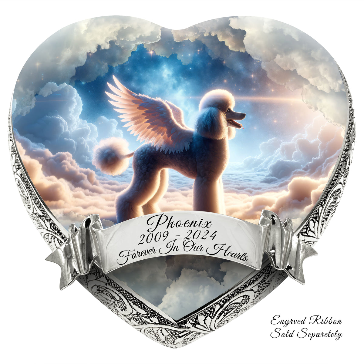 Eternal Elegance Dog Urns White Poodle - Galactic Grace Dog Urn