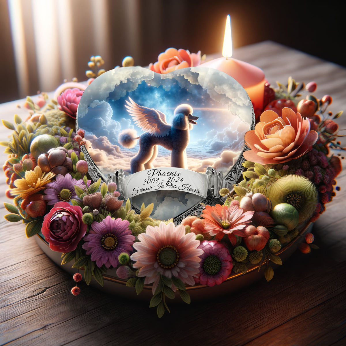 Eternal Elegance Dog Urns White Poodle - Galactic Grace Dog Urn