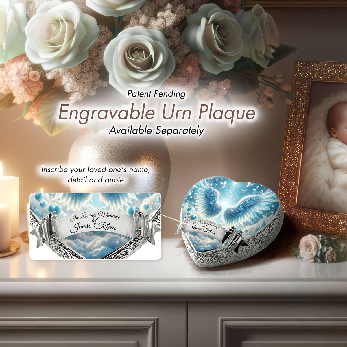 Eternal Elegance Urns for Babies Blue Free Angel Baby or Child Cremation Urn