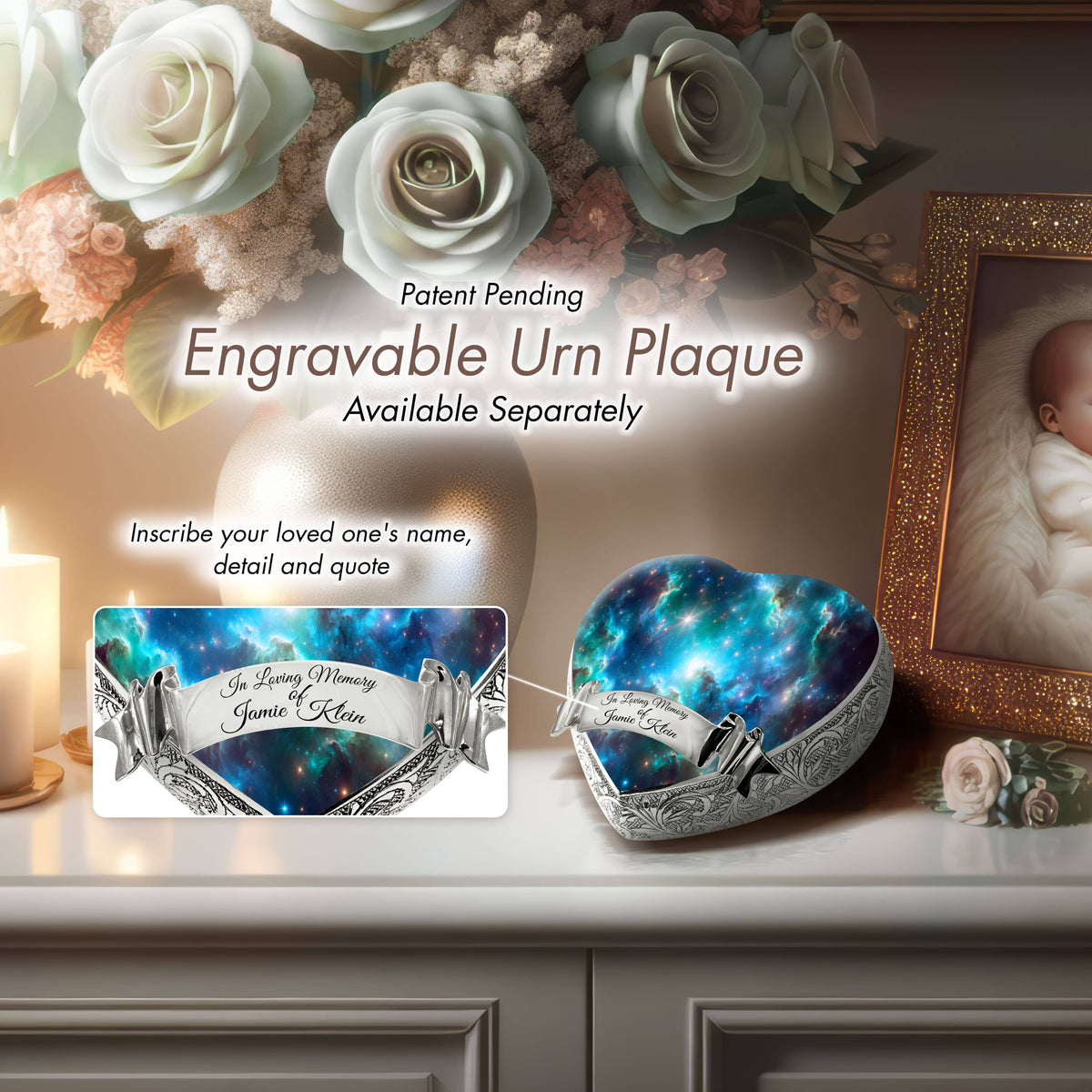 Eternal Elegance Urns for Babies Blue Galaxy Baby or Child Cremation Urn