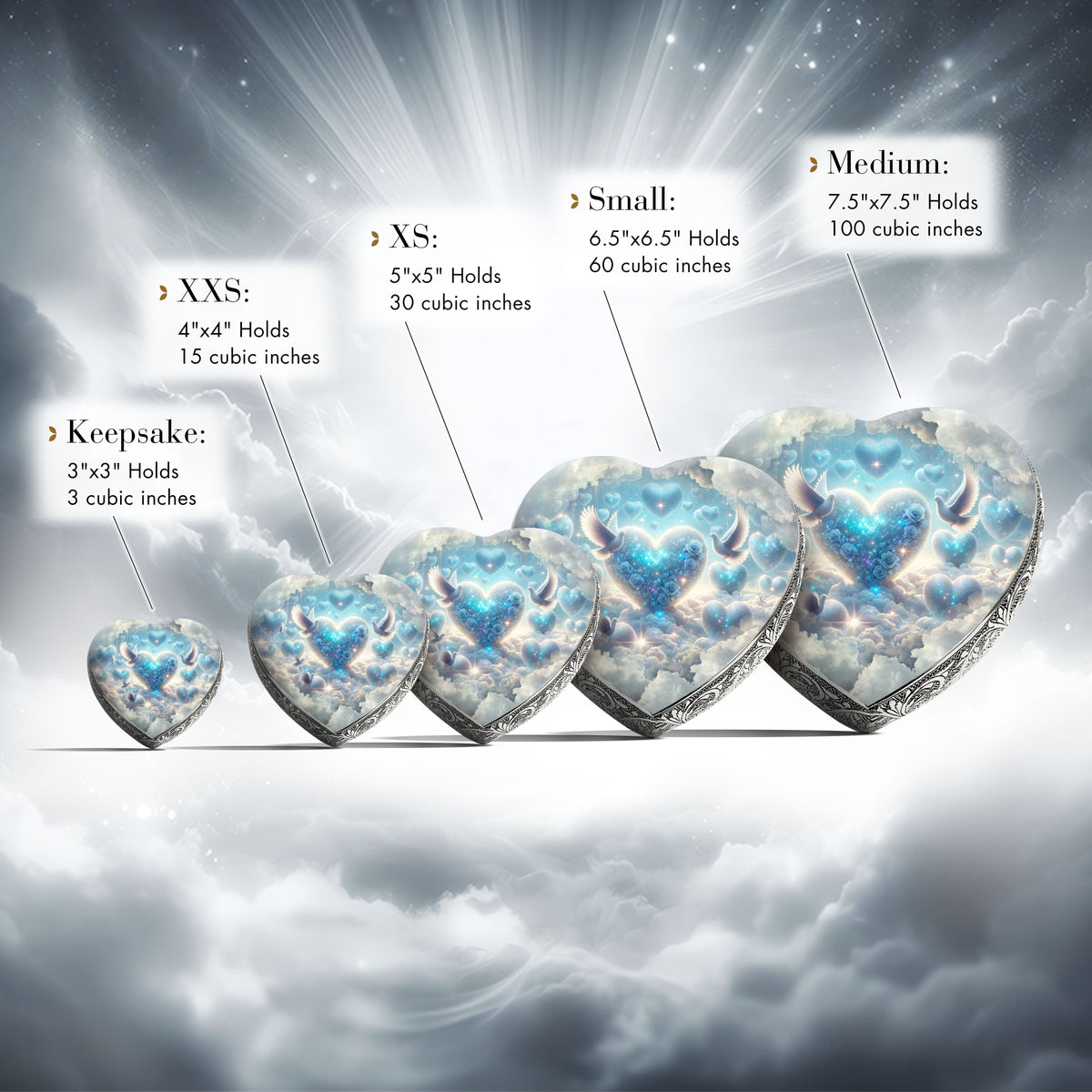 Eternal Elegance Urns for Babies Blue Holy Doves Baby or Child Cremation Urn