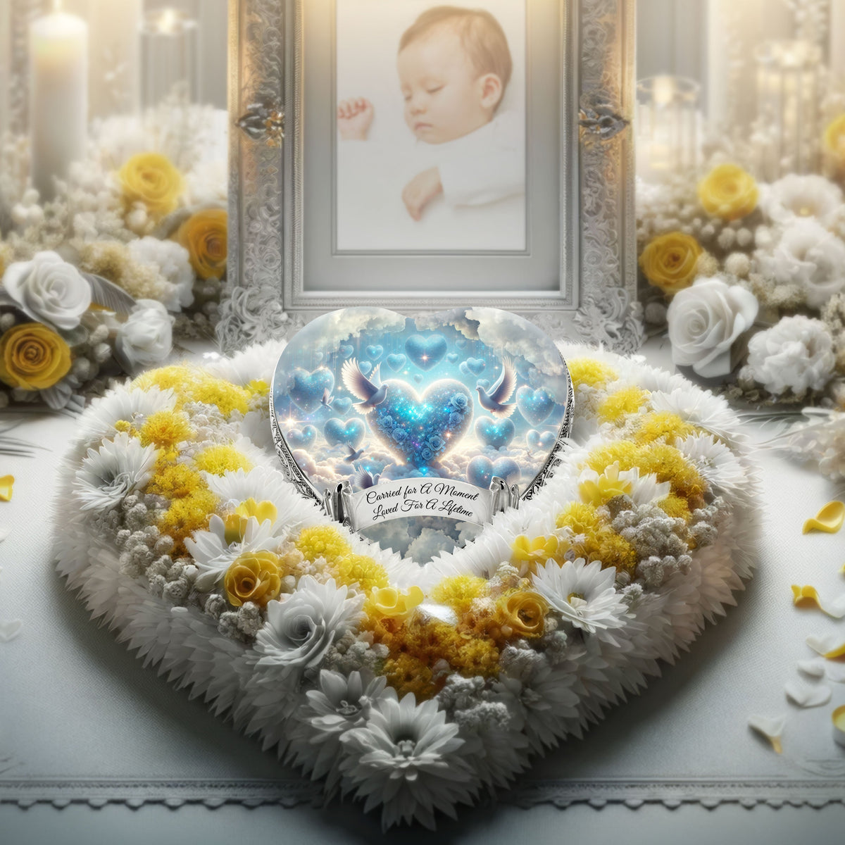Eternal Elegance Urns for Babies Blue Holy Doves Baby or Child Cremation Urn