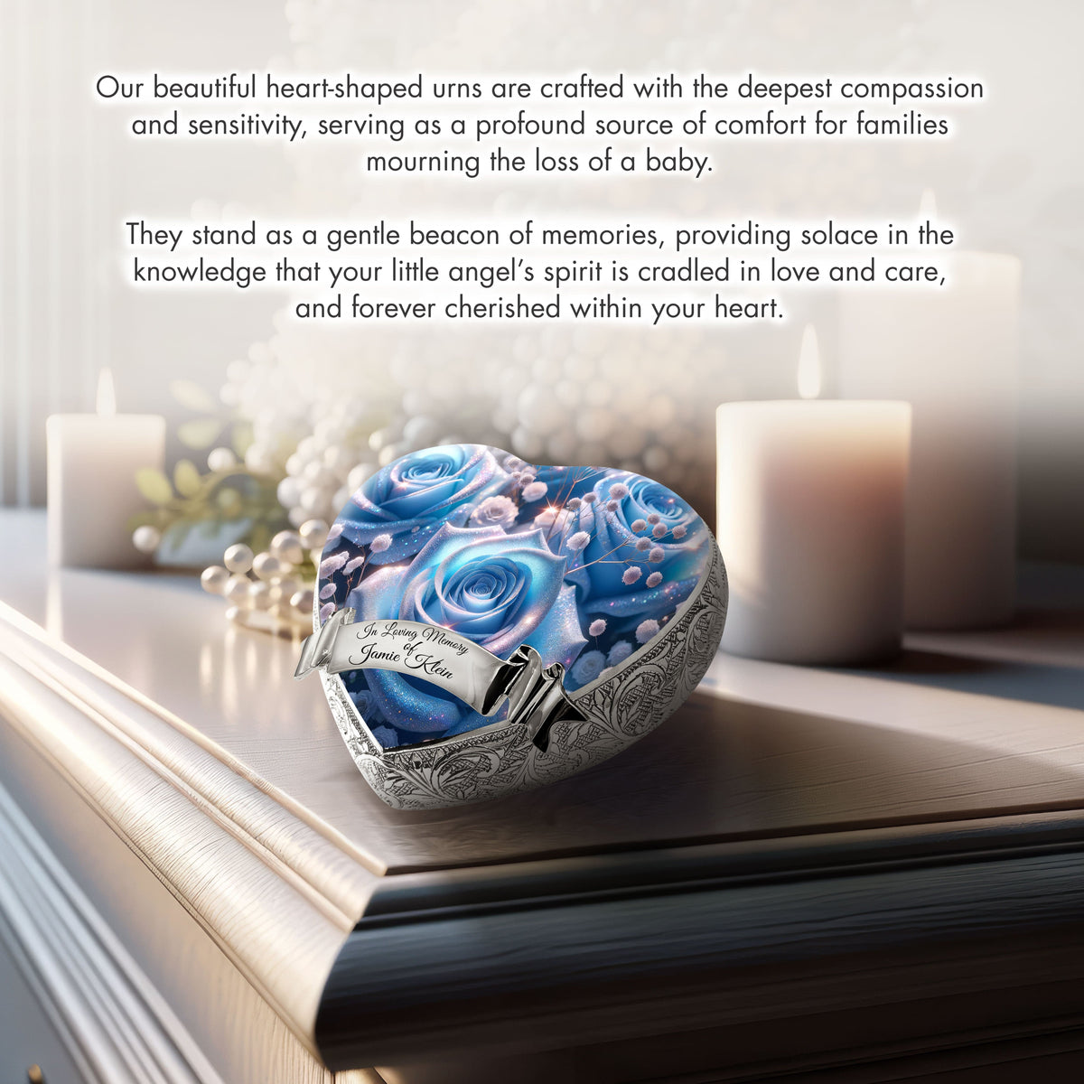 Eternal Elegance Urns for Babies Blue Roses Baby or Child Cremation Urn