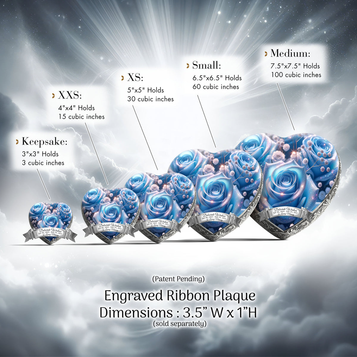 Eternal Elegance Urns for Babies Blue Roses Baby or Child Cremation Urn