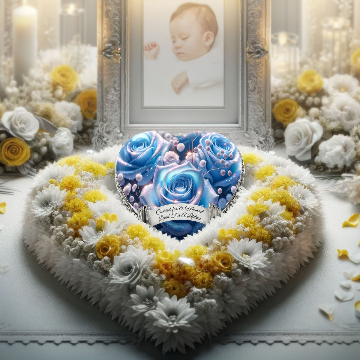Eternal Elegance Urns for Babies Blue Roses Baby or Child Cremation Urn
