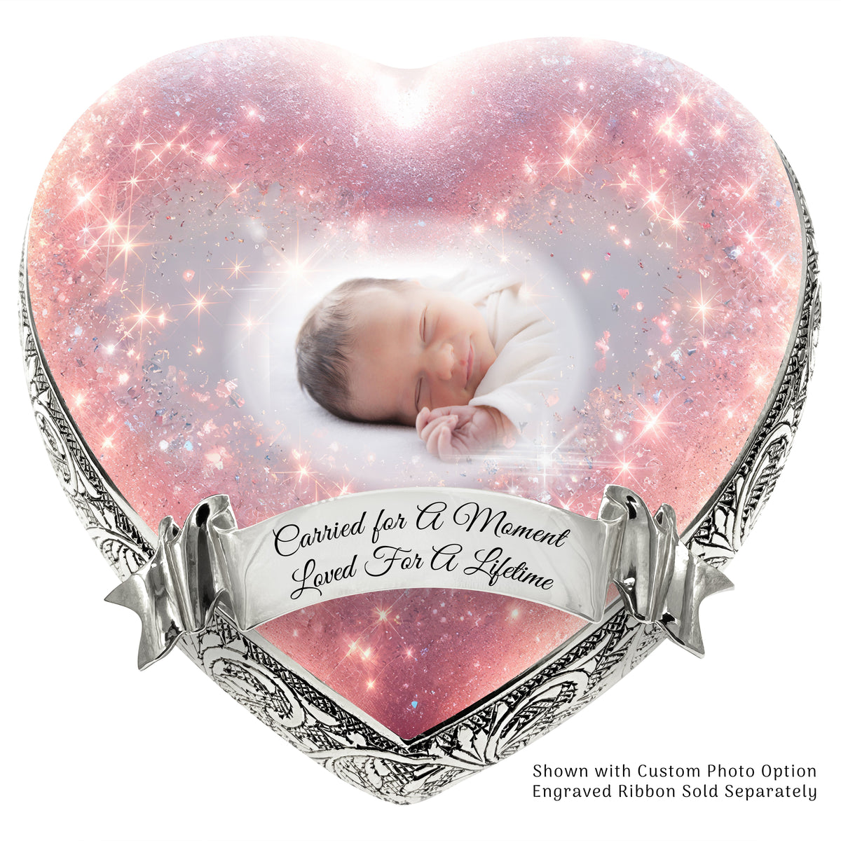 Eternal Elegance Urns for Babies Cherished Hearts Pink Footprints Baby or Child Cremation Urn
