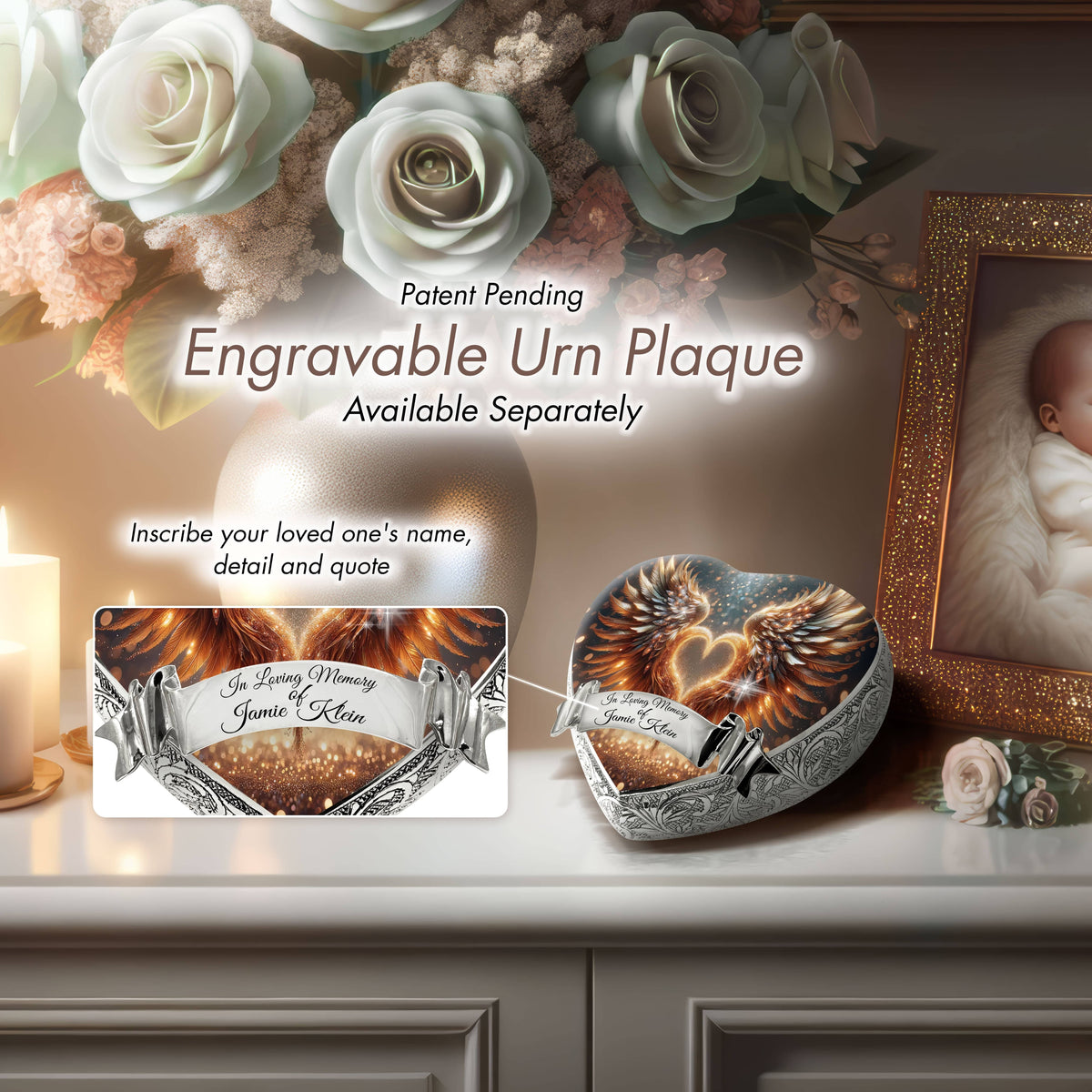 Eternal Elegance Urns for Babies Gold Free Angel Baby or Child Cremation Urn