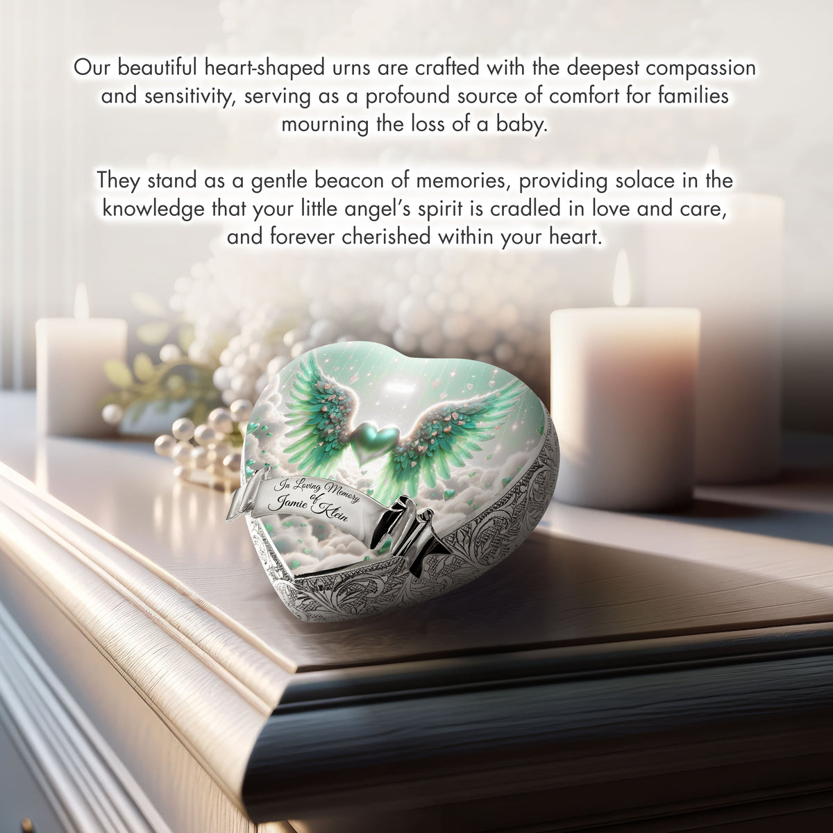 Eternal Elegance Urns for Babies Green Free Angel Baby or Child Cremation Urn