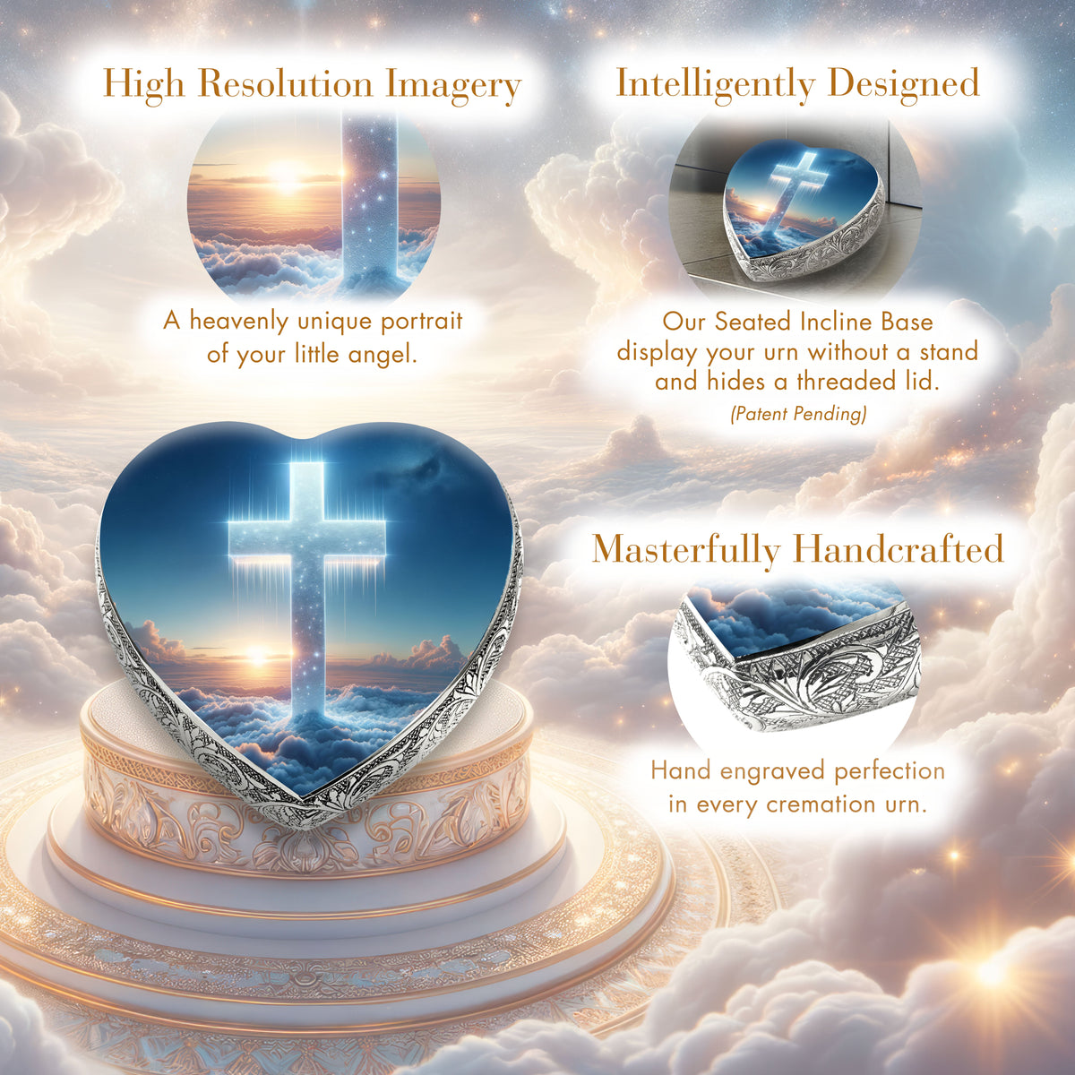 Eternal Elegance Urns for Babies Heavenly Cross Baby or Child Cremation Urn
