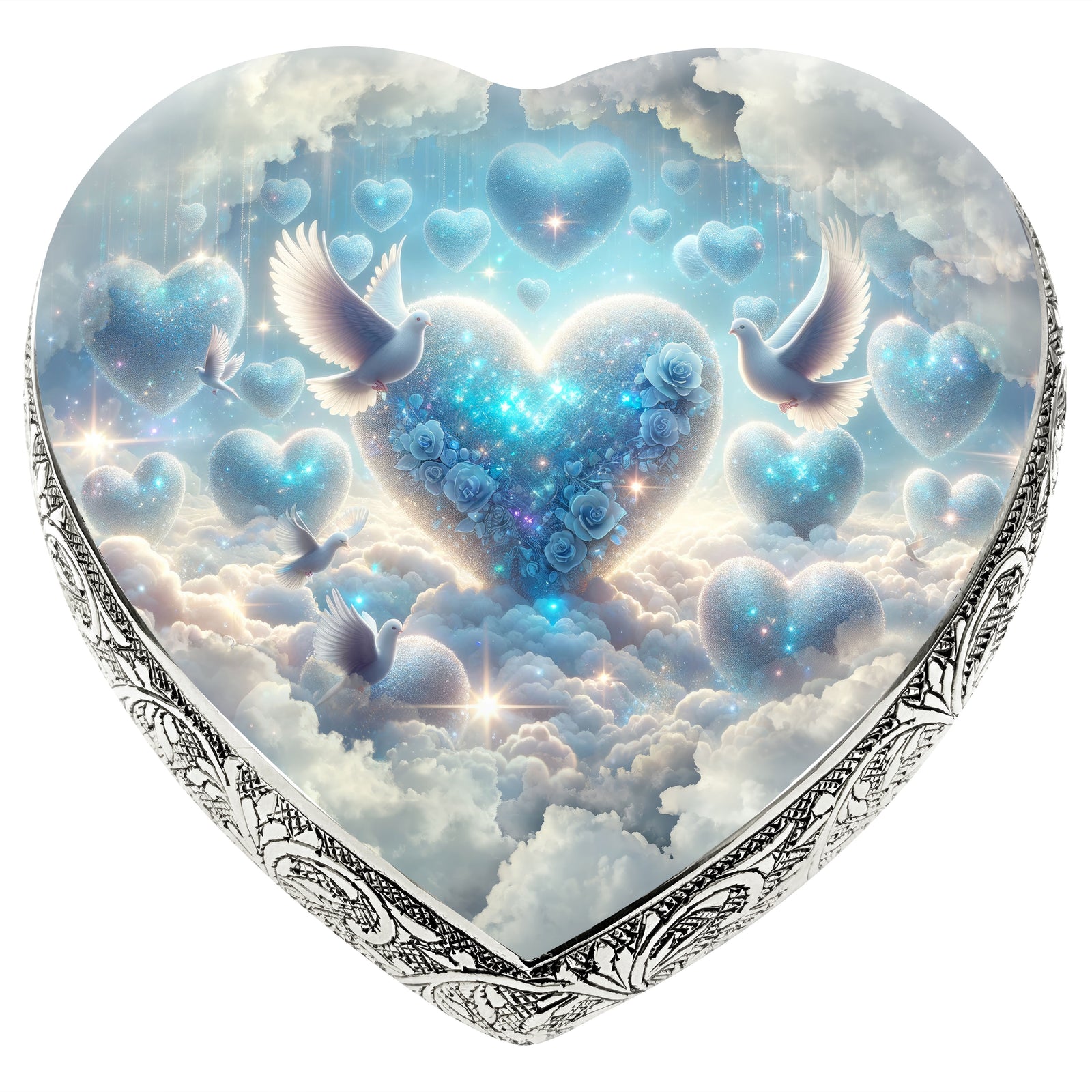 Eternal Elegance Urns for Babies Keepsake Blue Holy Doves Baby or Child Cremation Urn