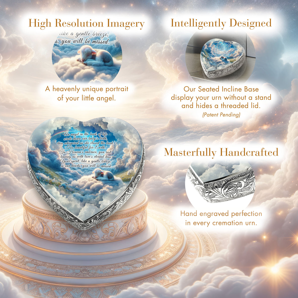 Eternal Elegance Urns for Babies Little Angel's Prayer Baby or Child Cremation Urn