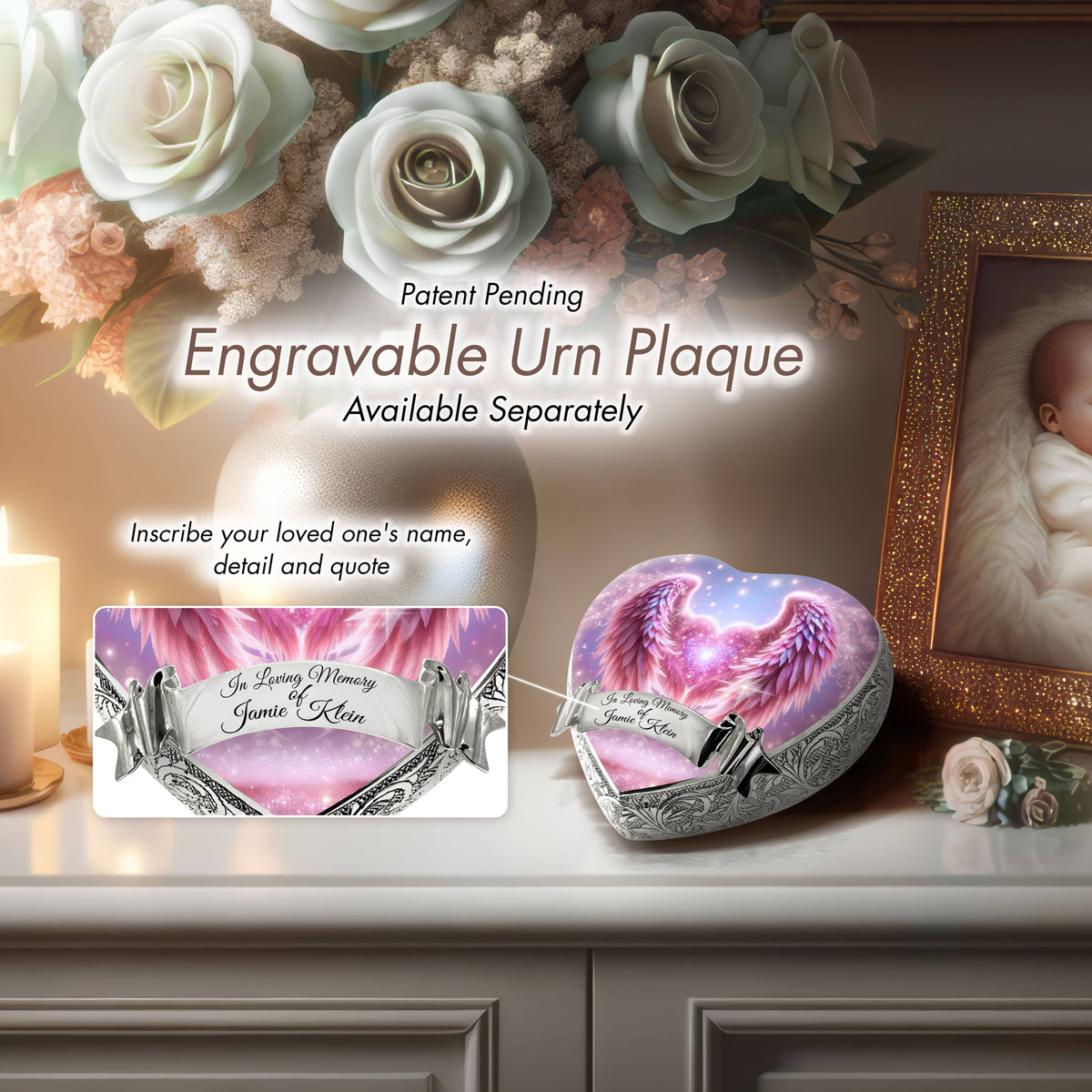 Eternal Elegance Urns for Babies Pink Angel Embrace Baby or Child Cremation Urn