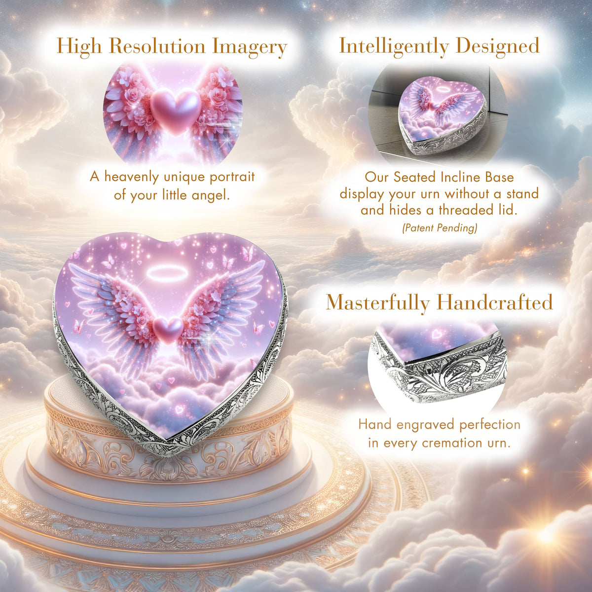 Eternal Elegance Urns for Babies Pink Free Angel Baby or Child Cremation Urn