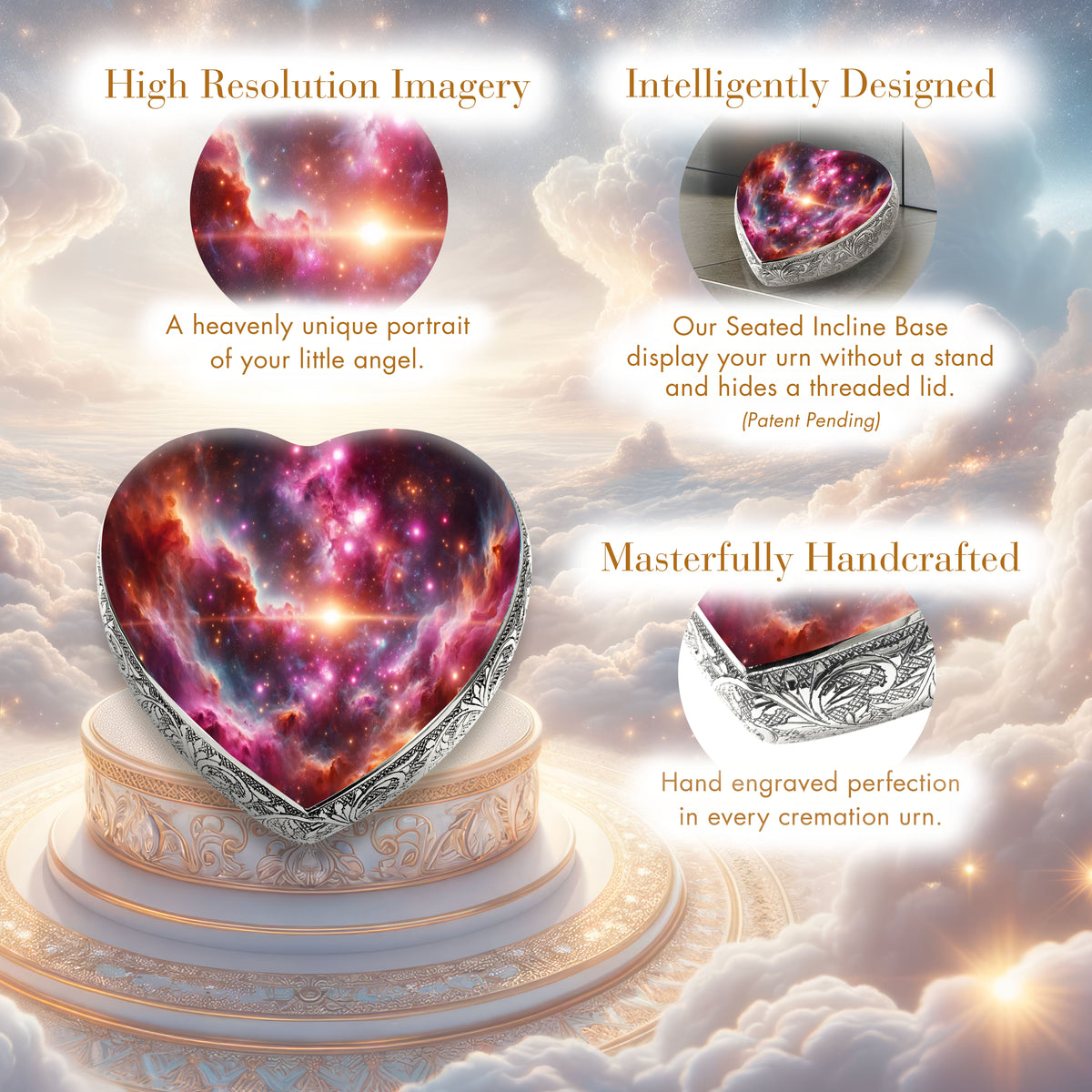 Eternal Elegance Urns for Babies Pink Galaxy Baby or Child Cremation Urn