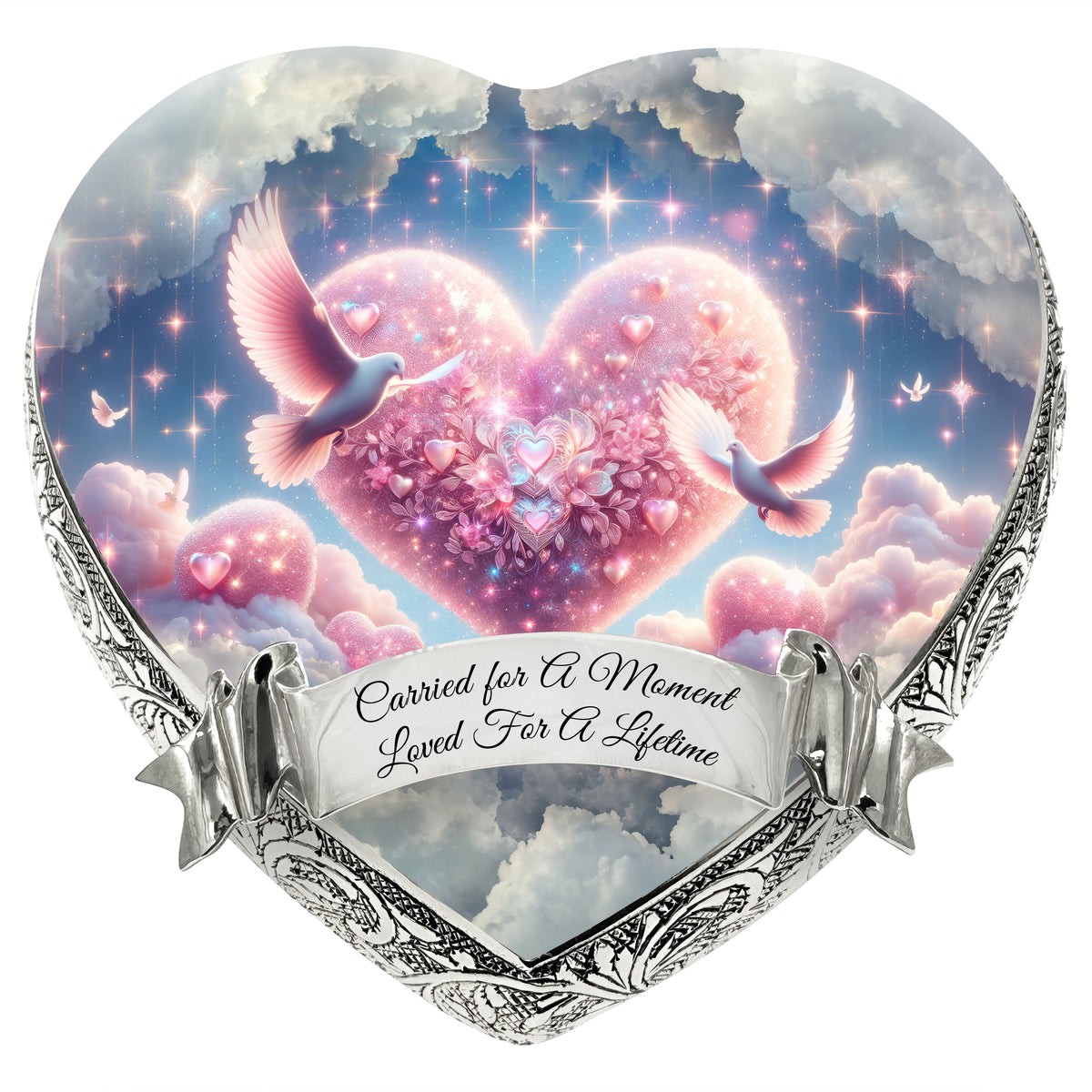 Eternal Elegance Urns for Babies Pink Holy Doves Baby or Child Cremation Urn