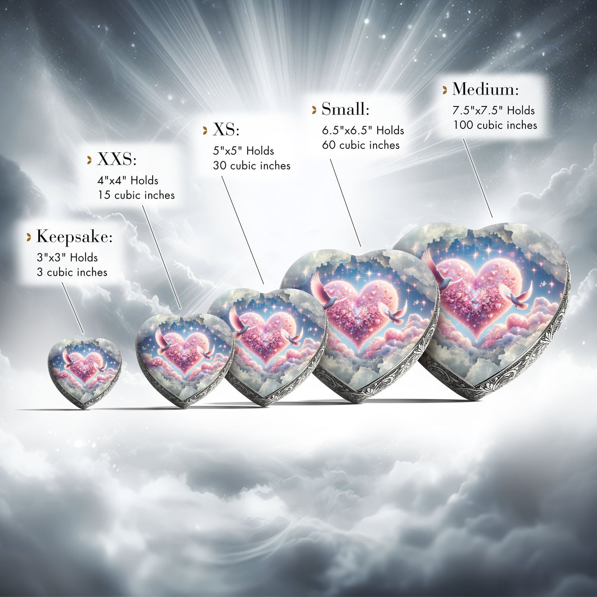 Eternal Elegance Urns for Babies Pink Holy Doves Baby or Child Cremation Urn