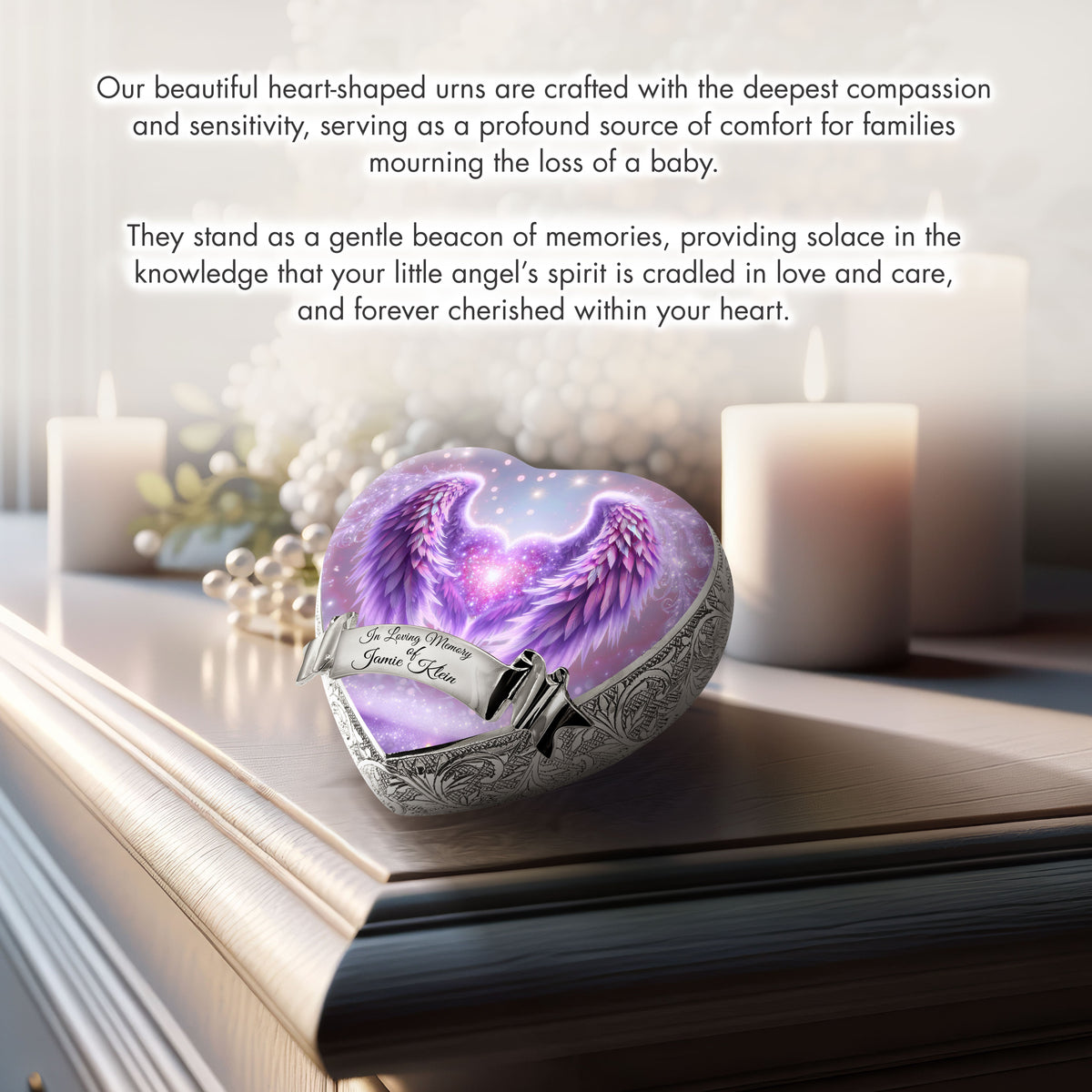 Eternal Elegance Urns for Babies Purple Angel Embrace Baby or Child Cremation Urn
