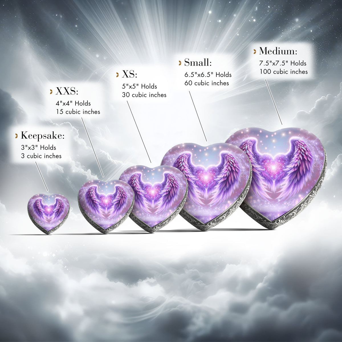 Eternal Elegance Urns for Babies Purple Angel Embrace Baby or Child Cremation Urn