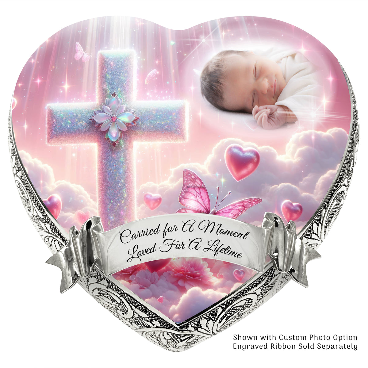 Eternal Elegance Urns for Babies Sacred Scenes Pink Cross Baby or Child Cremation Urn